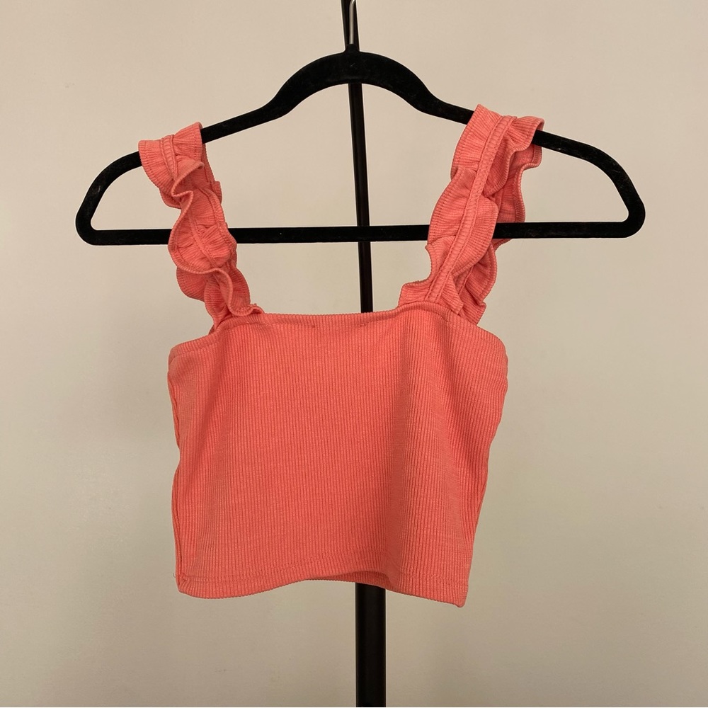 Zara ruffle strap crop top